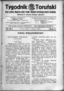 Tygodnik Toruński 1924, R. 1, nr 23