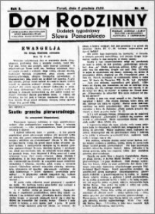 Dom Rodzinny : dodatek tygodniowy Słowa Pomorskiego, 1929.12.06 R. 5 nr 49
