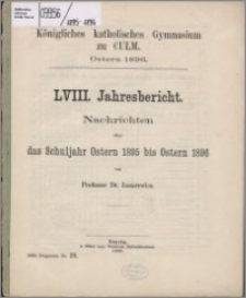 Jahresbericht, Nachrichten über das Schuljahr Oster 1895 bis Ostern 1896