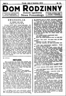Dom Rodzinny : dodatek tygodniowy Słowa Pomorskiego, 1930.04.05 R. 6 nr 14