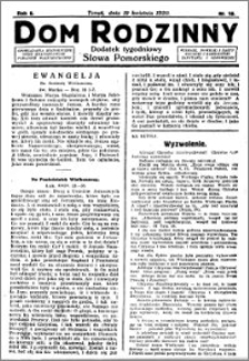 Dom Rodzinny : dodatek tygodniowy Słowa Pomorskiego, 1930.04.19 R. 6 nr 16