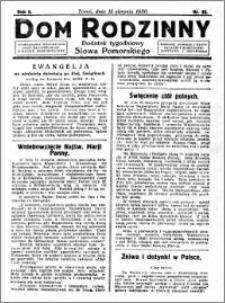 Dom Rodzinny : dodatek tygodniowy Słowa Pomorskiego, 1930.08.15 R. 6 nr 33