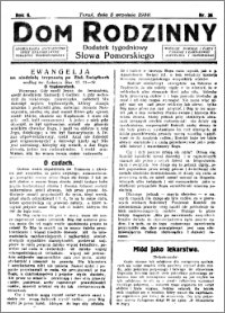 Dom Rodzinny : dodatek tygodniowy Słowa Pomorskiego, 1930.09.05 R. 6 nr 36