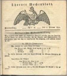 Thorner Wochenblatt 1820, Nro. 7