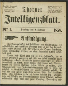 Thorner Intelligenzblatt 1858, Nro. 1