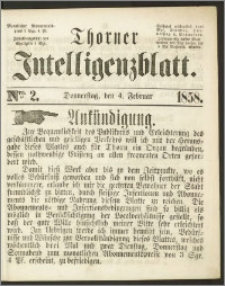 Thorner Intelligenzblatt 1858, Nro. 2
