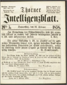 Thorner Intelligenzblatt 1858, Nro. 5
