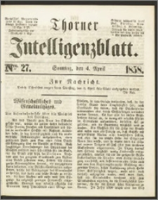 Thorner Intelligenzblatt 1858, Nro. 27