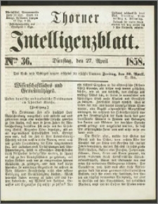Thorner Intelligenzblatt 1858, Nro. 36