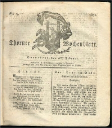 Thorner Wochenblatt 1831, Nro. 9 + Intelligenz Nachrichten
