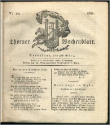 Thorner Wochenblatt 1831, Nro. 10 + Intelligenz Nachrichten