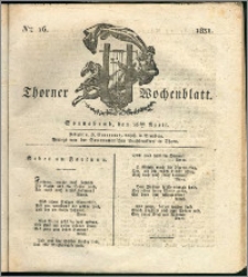 Thorner Wochenblatt 1831, Nro. 16 + Intelligenz Nachrichten