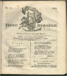 Thorner Wochenblatt 1831, Nro. 17 + Intelligenz Nachrichten, Beilage