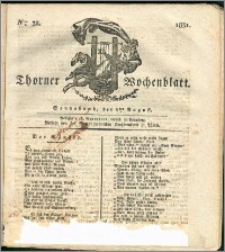 Thorner Wochenblatt 1831, Nro. 32 + Intelligenz Nachrichten, Beilage