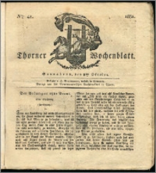 Thorner Wochenblatt 1831, Nro. 41 + Intelligenz Nachrichten
