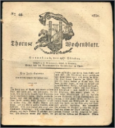 Thorner Wochenblatt 1831, Nro. 44 + Intelligenz Nachrichten