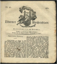 Thorner Wochenblatt 1831, Nro. 47 + Intelligenz Nachrichten