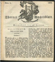 Thorner Wochenblatt 1832, Nro. 2 + Intelligenz Nachrichten, Beilage