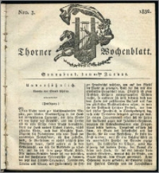 Thorner Wochenblatt 1832, Nro. 3 + Intelligenz Nachrichten