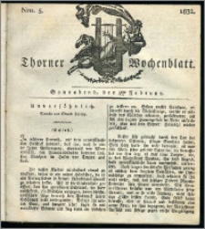 Thorner Wochenblatt 1832, Nro. 5 + Intelligenz Nachrichten