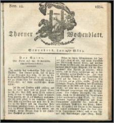 Thorner Wochenblatt 1832, Nro. 12 + Intelligenz Nachrichten, Beilage