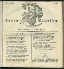 Thorner Wochenblatt 1834, Nro. 16 + Beilage