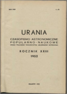 Urania 1952, R. 23 nr 1
