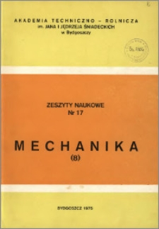 Zeszyty Naukowe. Mechanika / Akademia Techniczno-Rolnicza im. Jana i Jędrzeja Śniadeckich w Bydgoszczy, z.8 (17), 1975