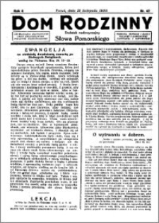 Dom Rodzinny : dodatek tygodniowy Słowa Pomorskiego, 1930.11.21 R. 6 nr 47