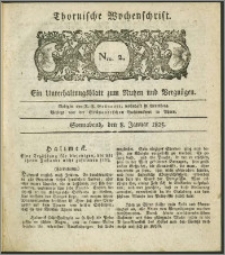 Thornische Wochenschrift 1825, Nro. 2 + Beilage