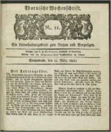 Thornische Wochenschrift 1825, Nro. 11 + Beilage