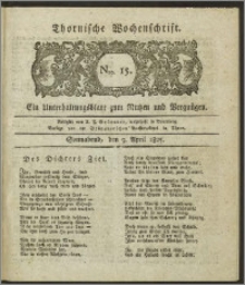 Thornische Wochenschrift 1825, Nro. 15 + Beilage