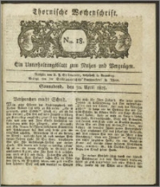 Thornische Wochenschrift 1825, Nro. 18 + Beilage
