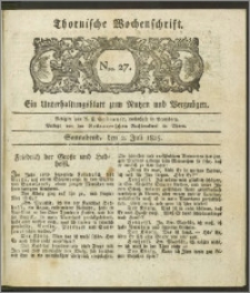 Thornische Wochenschrift 1825, Nro. 27 + Beilage