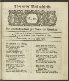 Thornische Wochenschrift 1825, Nro. 30 + Beilage