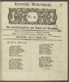 Thornische Wochenschrift 1825, Nro. 35 + Beilage