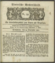 Thornische Wochenschrift 1825, Nro. 39 + Beilage