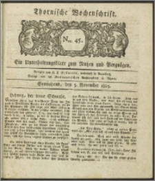 Thornische Wochenschrift 1825, Nro. 45 + Beilage