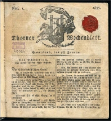 Thorner Wochenblatt 1835, Nro. 1 + Beilage