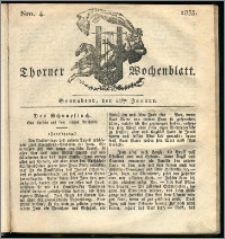 Thorner Wochenblatt 1835, Nro. 4 + Beilage