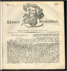 Thorner Wochenblatt 1835, Nro. 9 + Beilage