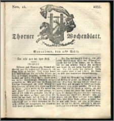 Thorner Wochenblatt 1835, Nro. 12 + Beilage