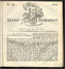 Thorner Wochenblatt 1835, Nro. 14 + Beilage