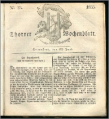 Thorner Wochenblatt 1835, Nro. 23 + Beilage, Zweite Beilage