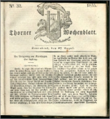 Thorner Wochenblatt 1835, Nro. 32 + Beilage, Zweite Beilage