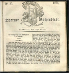 Thorner Wochenblatt 1835, Nro. 33 + Beilage, Zweite Beilage