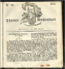 Thorner Wochenblatt 1835, Nro. 34 + Beilage, Zweite Beilage