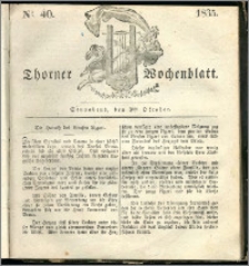 Thorner Wochenblatt 1835, Nro. 40 + Beilage, Zweite Beilage