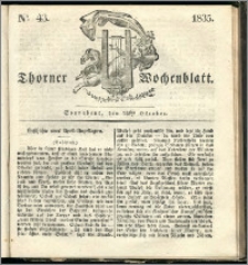 Thorner Wochenblatt 1835, Nro. 43 + Beilage, Thorner wöchentliche Zeitung