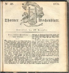 Thorner Wochenblatt 1835, Nro. 48 + Beilage, Thorner wöchentliche Zeitung